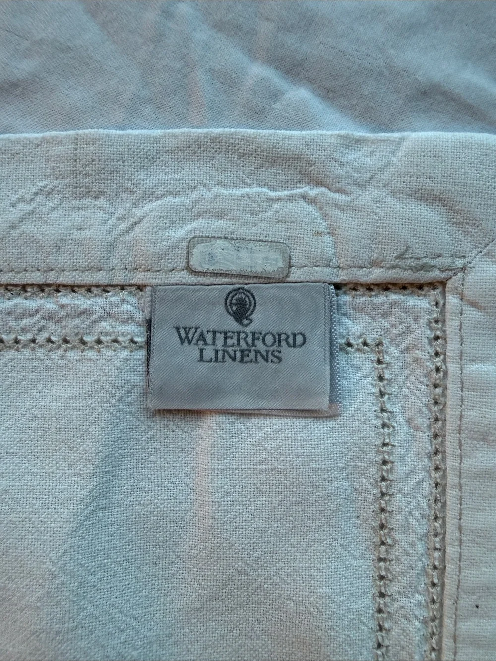 Waterford Linen Napkins Set of 18 White  Hemstitched Monogram SD